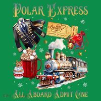 Christmas All Aboard Polar .Express North Pole Xmas Santa Gift Womens T-Shirt