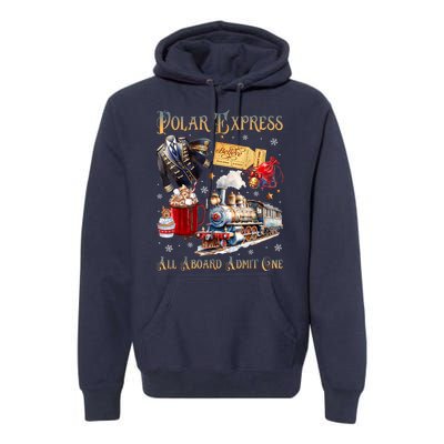 Christmas All Aboard Polar .Express North Pole Xmas Santa Gift Premium Hoodie