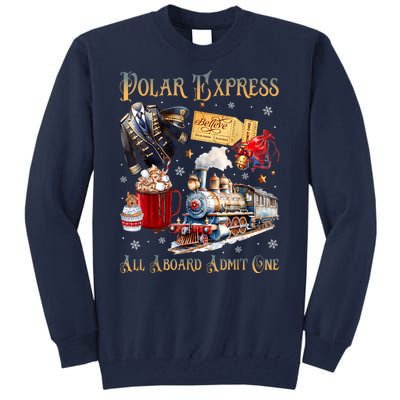 Christmas All Aboard Polar .Express North Pole Xmas Santa Gift Tall Sweatshirt