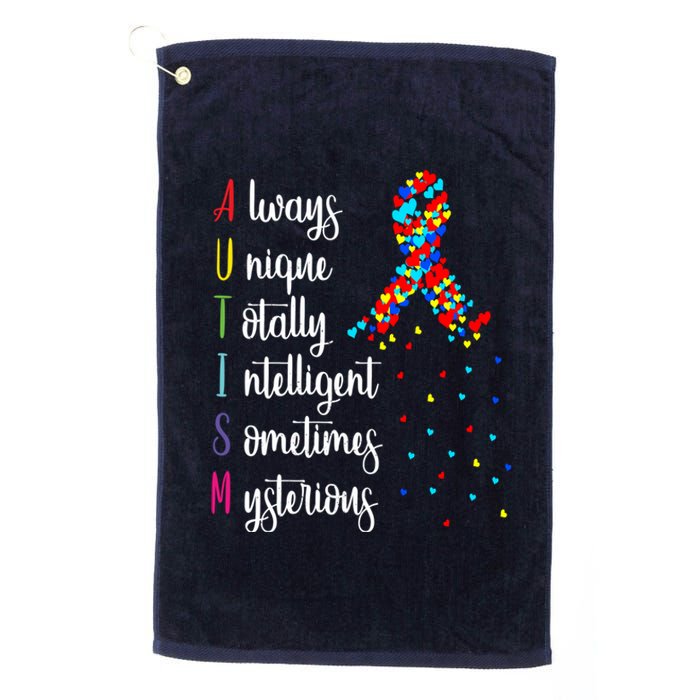 Colorful Autism Awareness Gift Platinum Collection Golf Towel