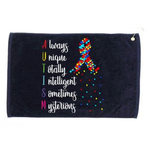 Colorful Autism Awareness Gift Grommeted Golf Towel