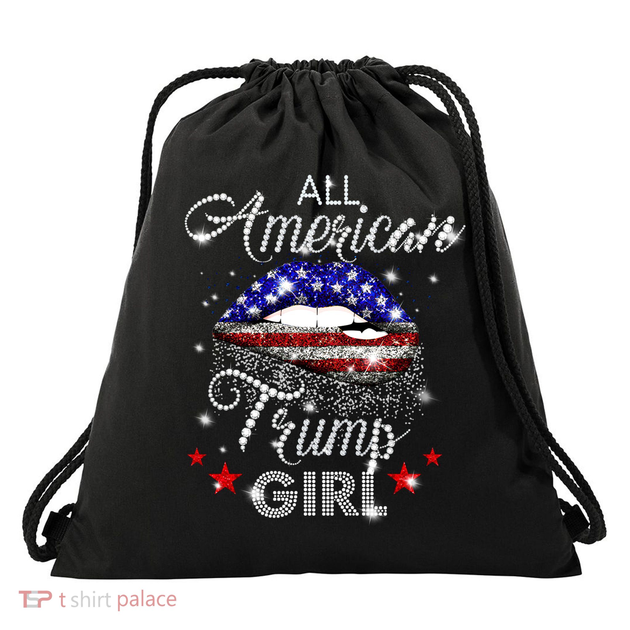 Cool All American Trump Girl Drawstring Bag