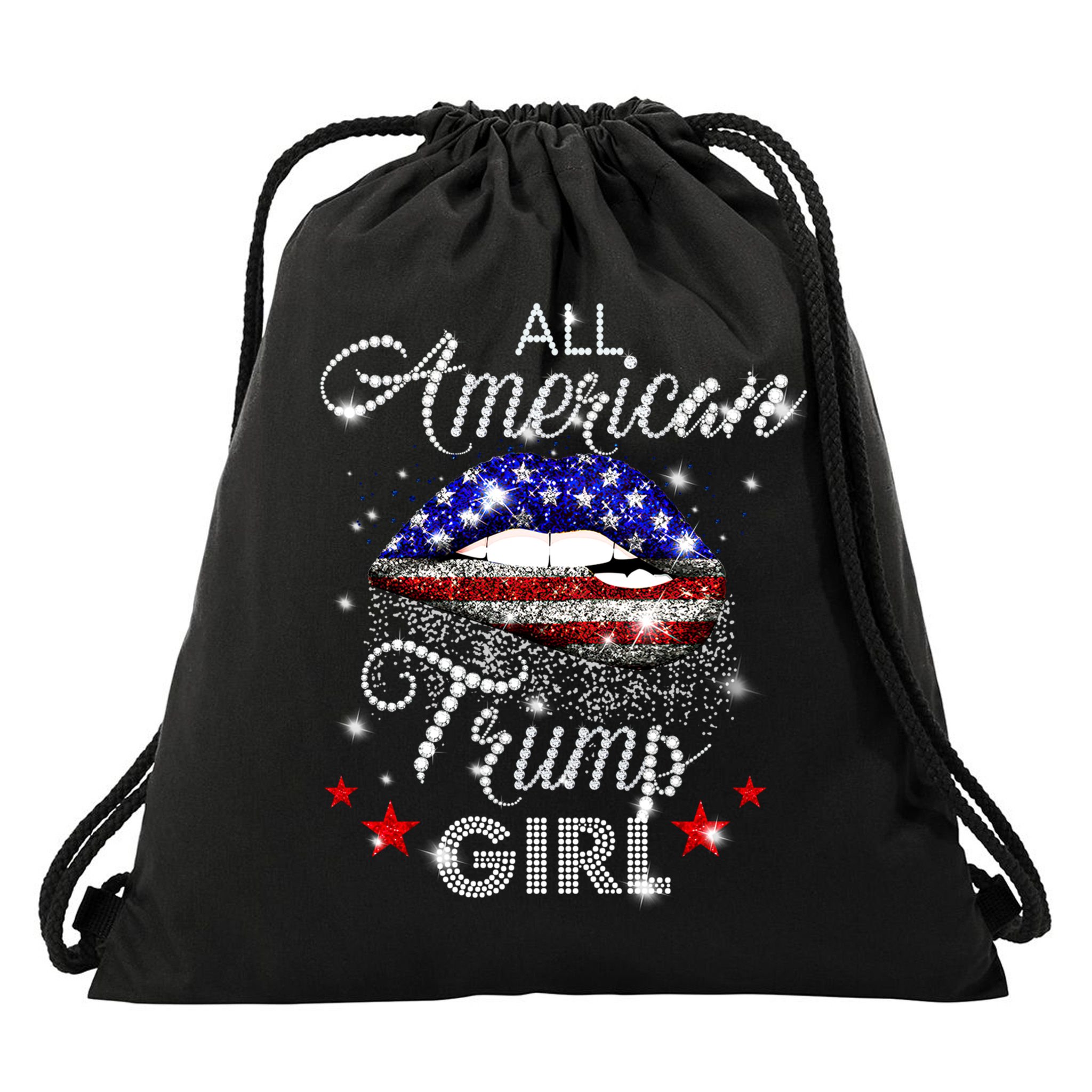 Cool All American Trump Girl Drawstring Bag