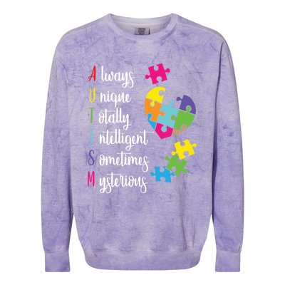 Colorful Autism Awareness Gift Design Sd Parents Meaningful Gift Colorblast Crewneck Sweatshirt