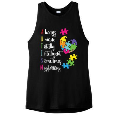 Colorful Autism Awareness Gift Design Sd Parents Meaningful Gift Ladies PosiCharge Tri-Blend Wicking Tank