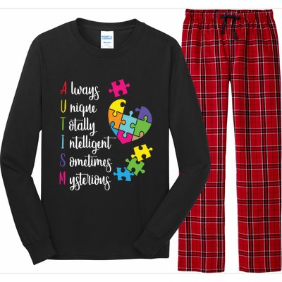 Colorful Autism Awareness Gift Design Sd Parents Meaningful Gift Long Sleeve Pajama Set