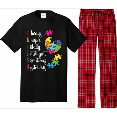 Colorful Autism Awareness Gift Design Sd Parents Meaningful Gift Pajama Set