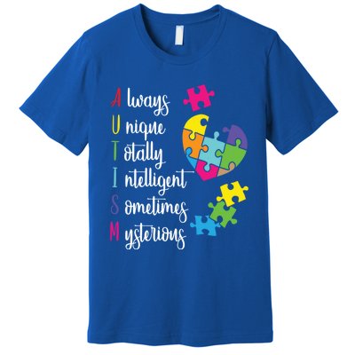 Colorful Autism Awareness Gift Design Sd Parents Meaningful Gift Premium T-Shirt