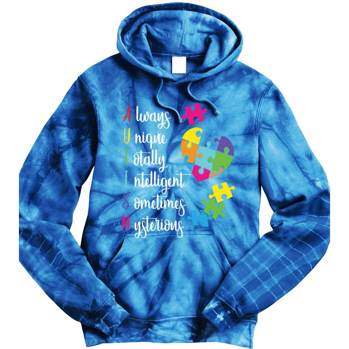 Colorful Autism Awareness Gift Design Sd Parents Meaningful Gift Tie Dye Hoodie