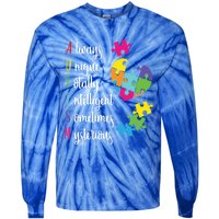 Colorful Autism Awareness Gift Design Sd Parents Meaningful Gift Tie-Dye Long Sleeve Shirt