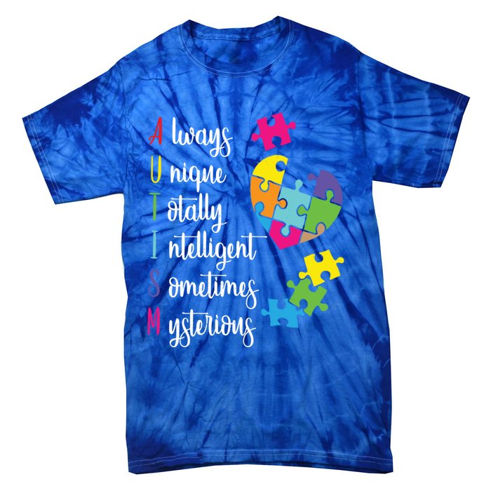 Colorful Autism Awareness Gift Design Sd Parents Meaningful Gift Tie-Dye T-Shirt