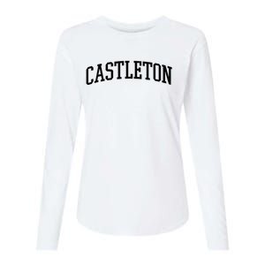 Castleton Athletic Arch College University @ Alumni Womens Cotton Relaxed Long Sleeve T-Shirt