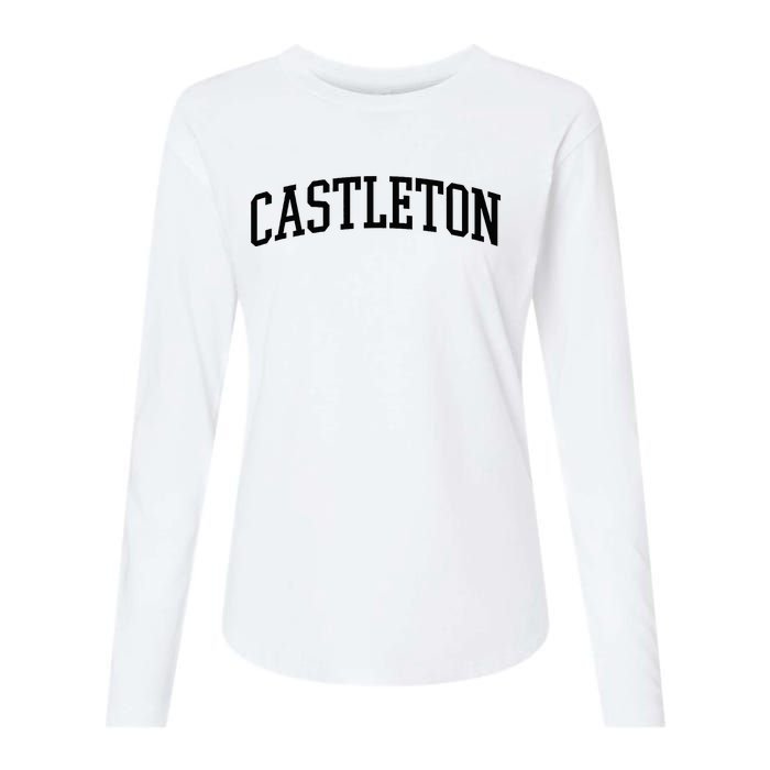 Castleton Athletic Arch College University @ Alumni Womens Cotton Relaxed Long Sleeve T-Shirt