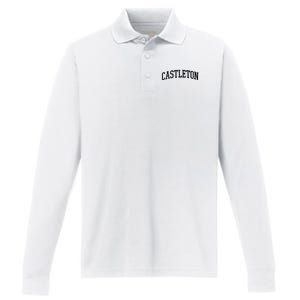 Castleton Athletic Arch College University @ Alumni Performance Long Sleeve Polo