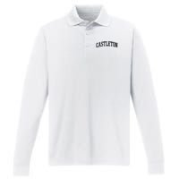 Castleton Athletic Arch College University @ Alumni Performance Long Sleeve Polo