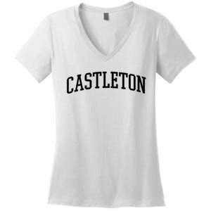 Castleton Athletic Arch College University @ Alumni Women's V-Neck T-Shirt