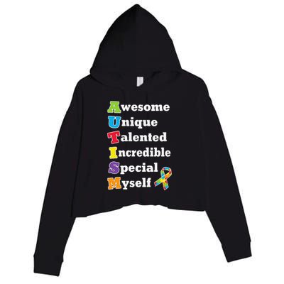 Cute Autism Acronym Awareness Crop Fleece Hoodie