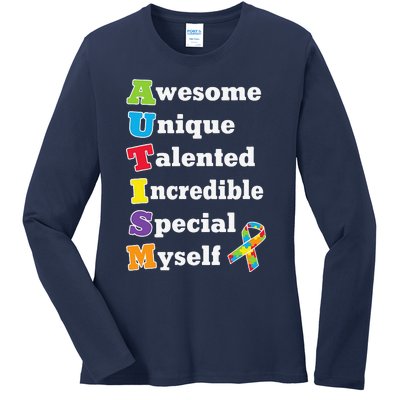 Cute Autism Acronym Awareness Ladies Long Sleeve Shirt