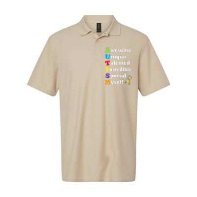 Cute Autism Acronym Awareness Softstyle Adult Sport Polo