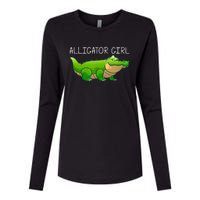 Cute Alligator Art For Girl Crocodile Alligator Lover Womens Cotton Relaxed Long Sleeve T-Shirt