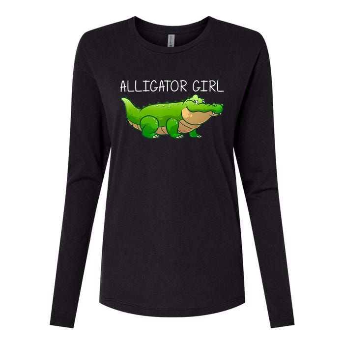 Cute Alligator Art For Girl Crocodile Alligator Lover Womens Cotton Relaxed Long Sleeve T-Shirt