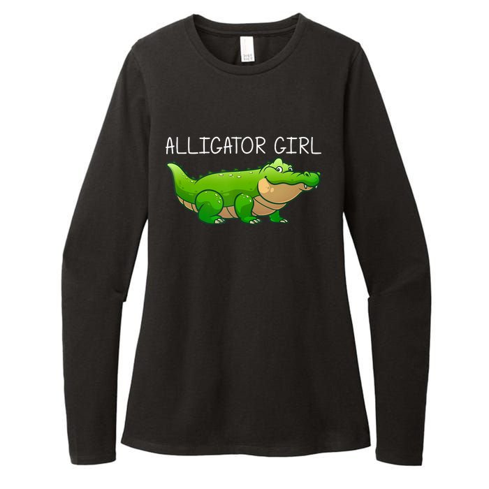 Cute Alligator Art For Girl Crocodile Alligator Lover Womens CVC Long Sleeve Shirt