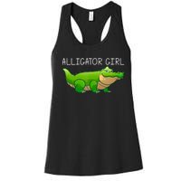 Cute Alligator Art For Girl Crocodile Alligator Lover Women's Racerback Tank