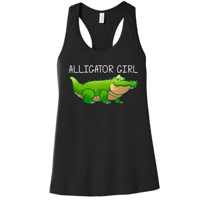 Cute Alligator Art For Girl Crocodile Alligator Lover Women's Racerback Tank