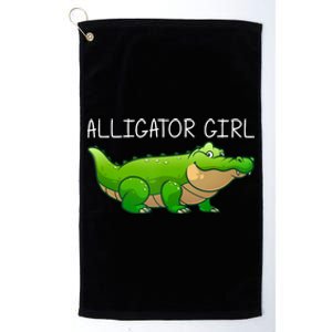 Cute Alligator Art For Girl Crocodile Alligator Lover Platinum Collection Golf Towel