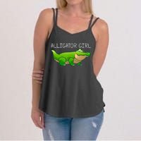 Cute Alligator Art For Girl Crocodile Alligator Lover Women's Strappy Tank