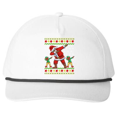 Christmas African American Black Dabbing Santa Claus Elf Gift Snapback Five-Panel Rope Hat