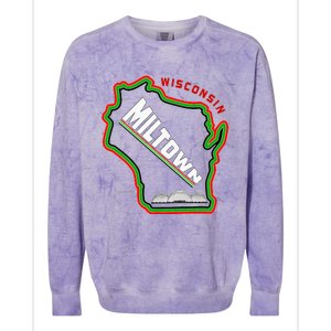 Classic African American Multicolor Wisconsin Milwaukee Map Colorblast Crewneck Sweatshirt