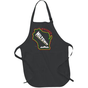 Classic African American Multicolor Wisconsin Milwaukee Map Full-Length Apron With Pockets