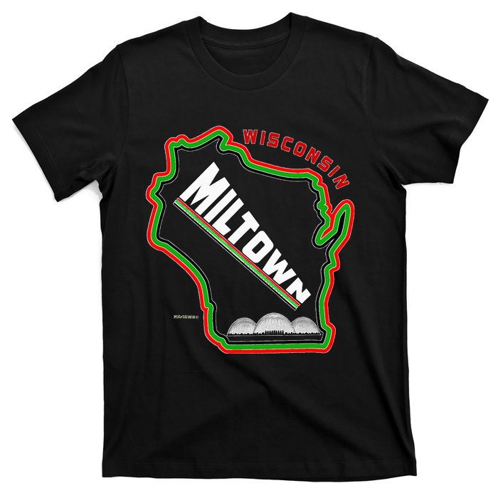 Classic African American Multicolor Wisconsin Milwaukee Map T-Shirt