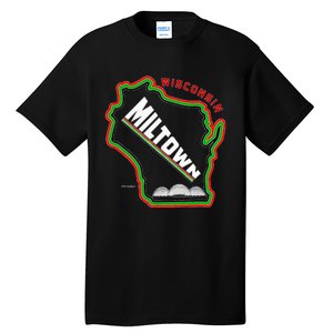 Classic African American Multicolor Wisconsin Milwaukee Map Tall T-Shirt