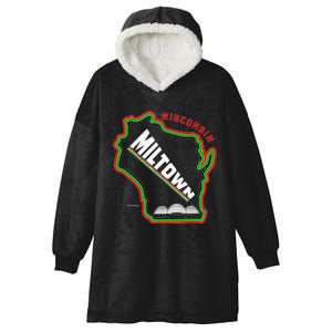 Classic African American Multicolor Wisconsin Milwaukee Map Hooded Wearable Blanket