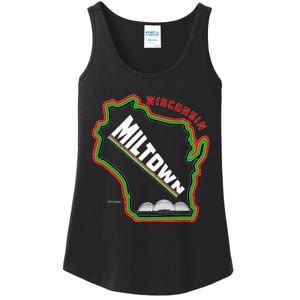 Classic African American Multicolor Wisconsin Milwaukee Map Ladies Essential Tank