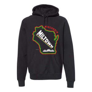 Classic African American Multicolor Wisconsin Milwaukee Map Premium Hoodie