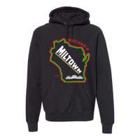 Classic African American Multicolor Wisconsin Milwaukee Map Premium Hoodie