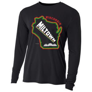 Classic African American Multicolor Wisconsin Milwaukee Map Cooling Performance Long Sleeve Crew