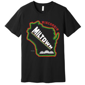 Classic African American Multicolor Wisconsin Milwaukee Map Premium T-Shirt