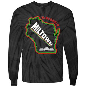 Classic African American Multicolor Wisconsin Milwaukee Map Tie-Dye Long Sleeve Shirt