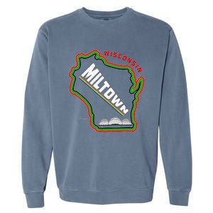 Classic African American Multicolor Wisconsin Milwaukee Map Garment-Dyed Sweatshirt