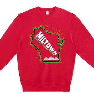 Classic African American Multicolor Wisconsin Milwaukee Map Premium Crewneck Sweatshirt