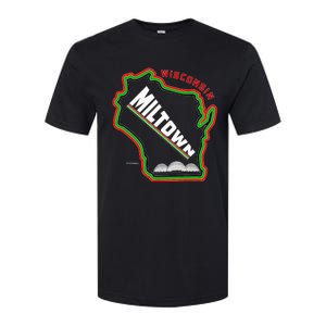 Classic African American Multicolor Wisconsin Milwaukee Map Softstyle CVC T-Shirt