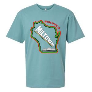 Classic African American Multicolor Wisconsin Milwaukee Map Sueded Cloud Jersey T-Shirt