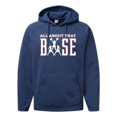 Cute All About That Base Cheerleading Gift Performance Fleece Hoodie