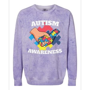 Cute Autism Awareness 2 April Autism Day Gift Colorblast Crewneck Sweatshirt