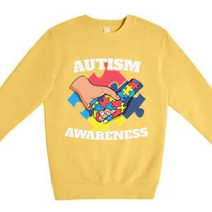 Cute Autism Awareness 2 April Autism Day Gift Premium Crewneck Sweatshirt