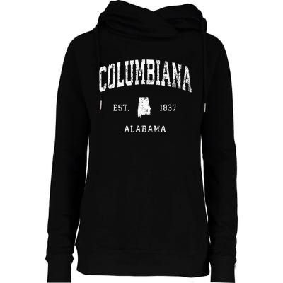 Columbiana Alabama Al Vintage Athletic Sports Design Womens Funnel Neck Pullover Hood